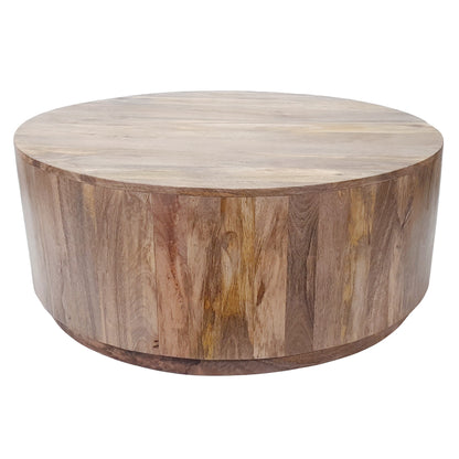 Natural Solid Wood Round Coffee Table image 2