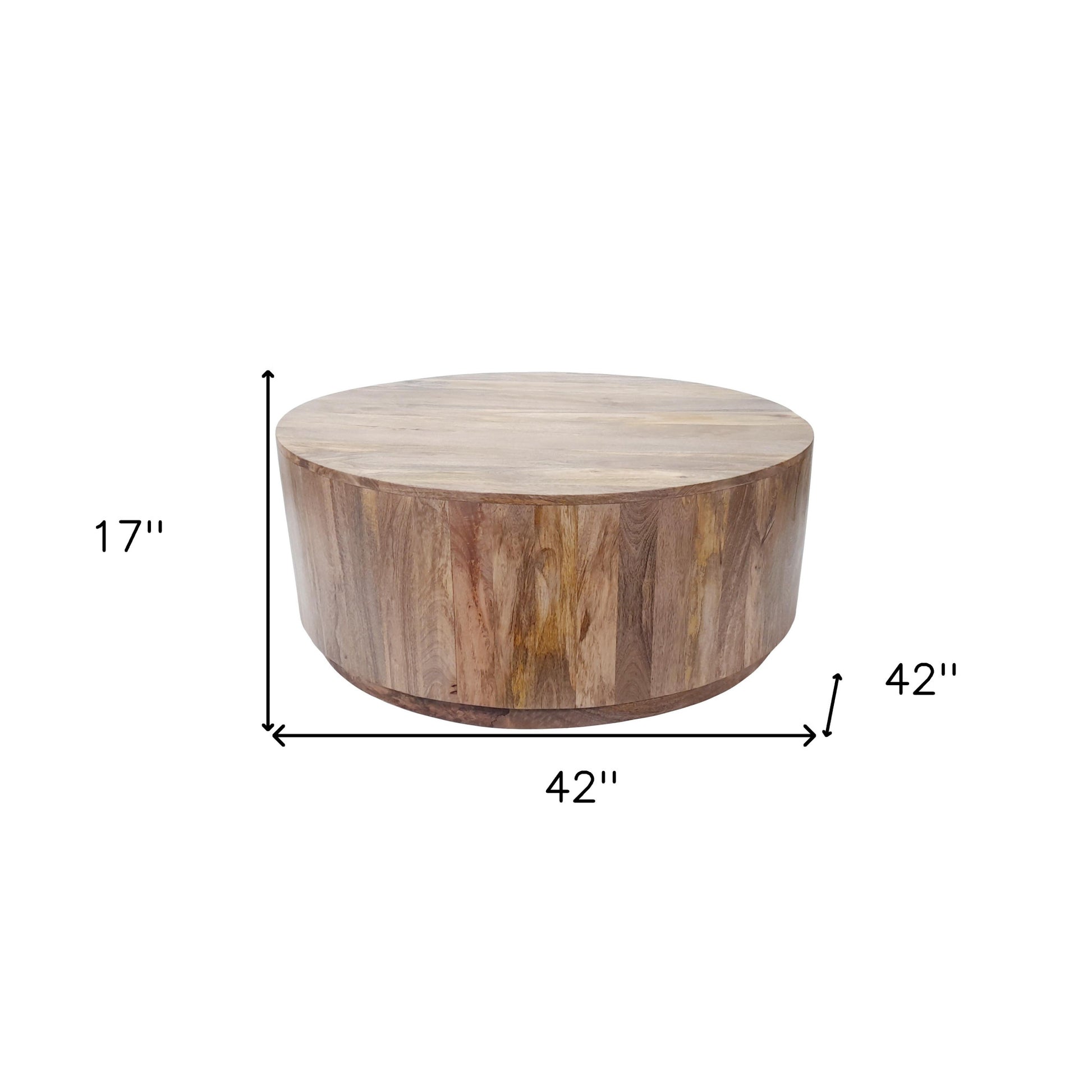 Natural Solid Wood Round Coffee Table image 4