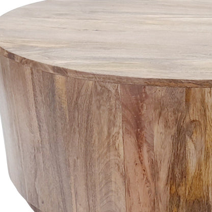 Natural Solid Wood Round Coffee Table image 3