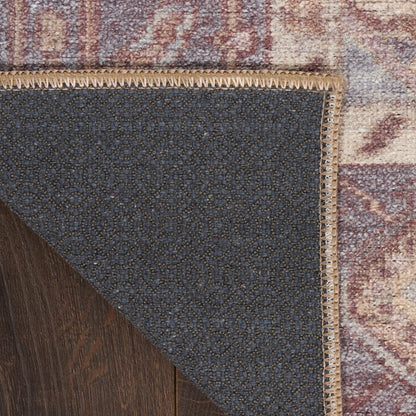 Nourison Vintage Ivory & Purple Machine Washable Rug - Corner