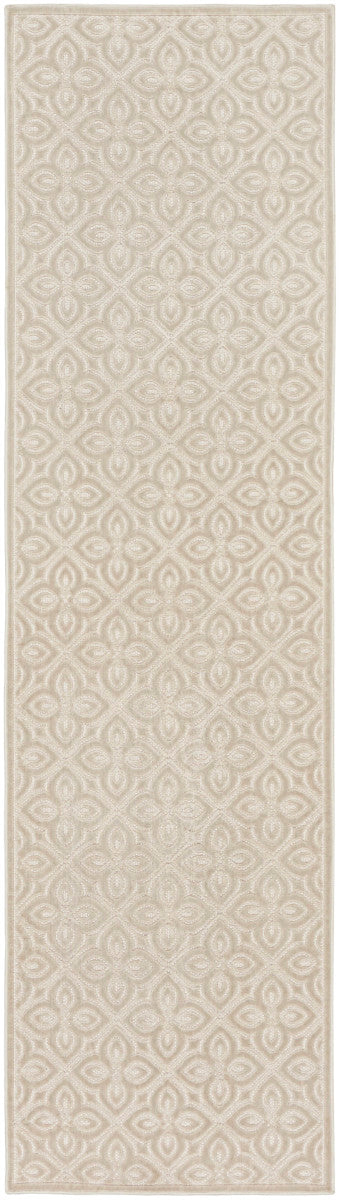 Nourison Charm Silver & Ivory Pet Friendly Machine Washable Rug - 2'2" x 8'