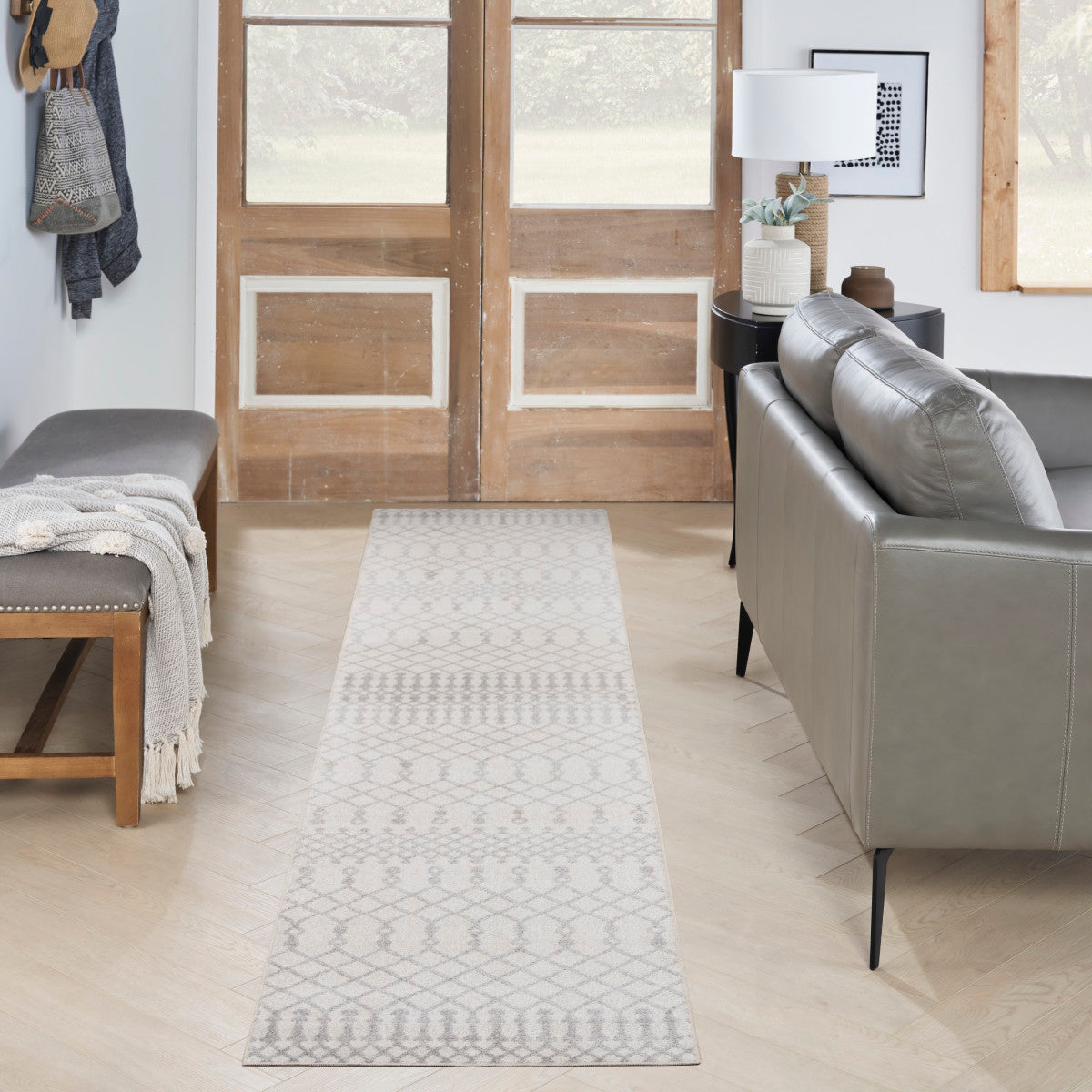Nourison Astra Ivory Pet Friendly Machine Washable Rug - Room Scene