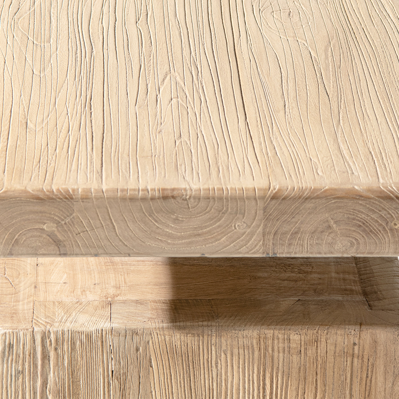 Calder Solid Square Reclaimed Elm Block Plinth Side Table