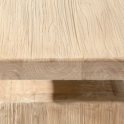 Calder Solid Square Reclaimed Elm Block Plinth Side Table