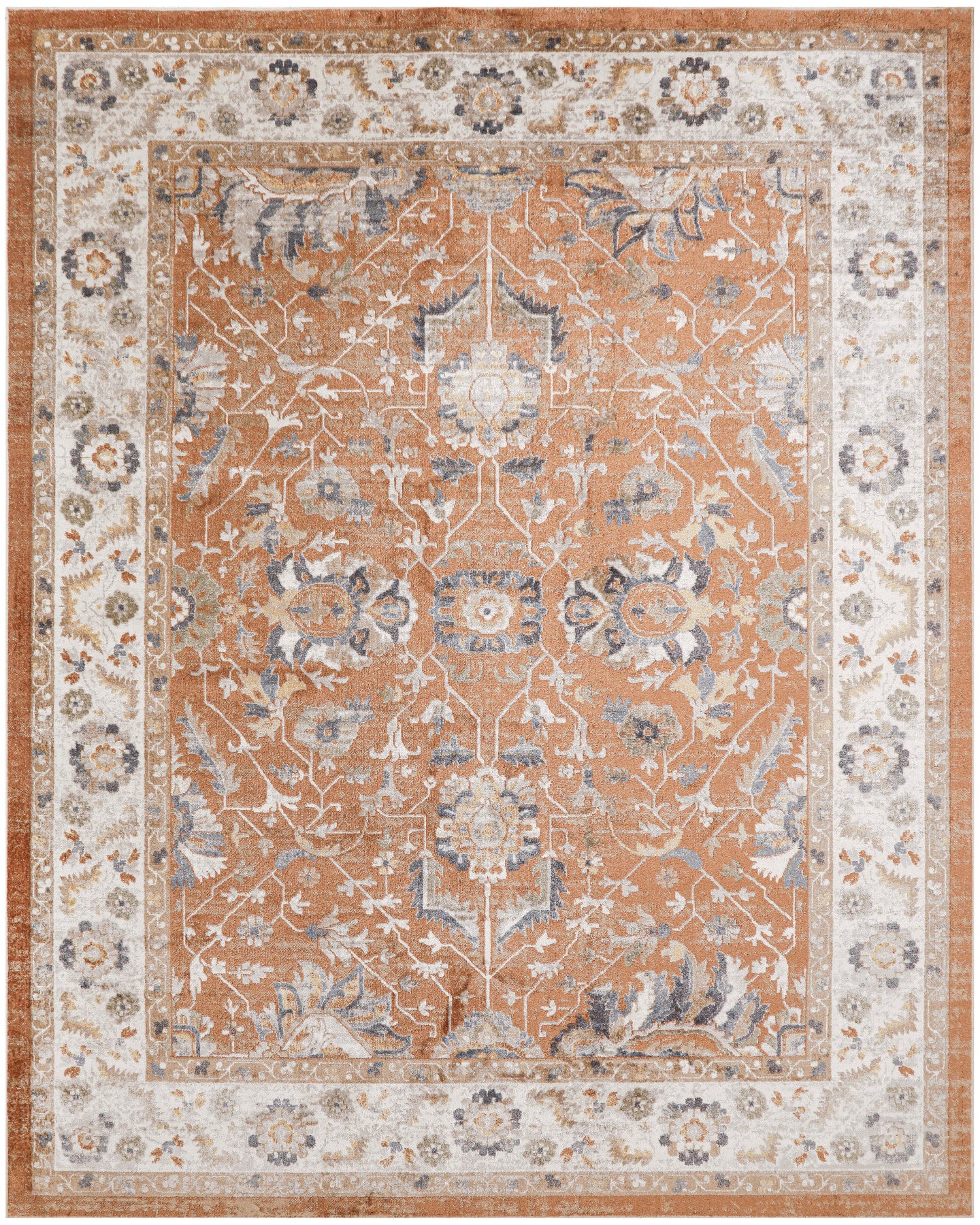 Nourison Astra Rust & Ivory Pet Friendly Machine Washable Rug - Main