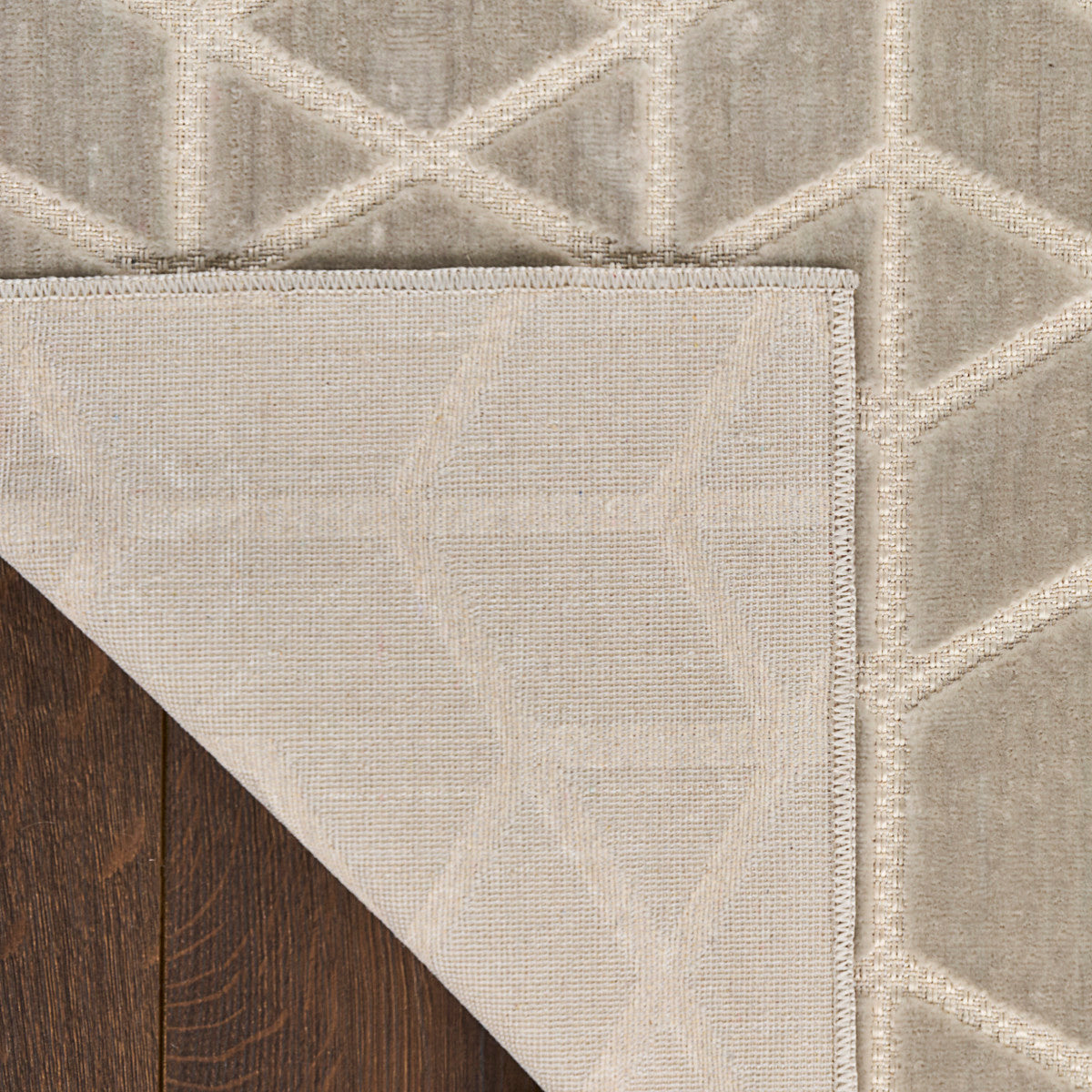 Nourison Charm Silver & Ivory Pet Friendly Machine Washable Rug - Corner