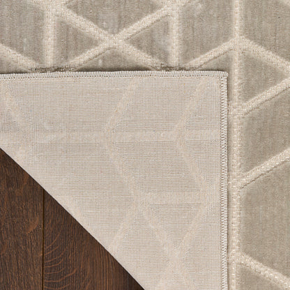 Nourison Charm Silver & Ivory Pet Friendly Machine Washable Rug - Corner