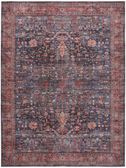 Nourison Grand Navy & Brick Pet Friendly Machine Washable Rug - 9'2" x 12'