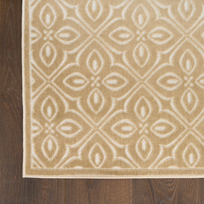 Nourison Charm Beige & Ivory Pet Friendly Machine Washable Rug - Corner