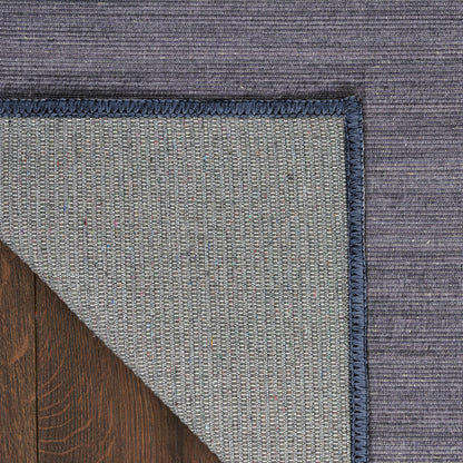 Nourison Essentials Loom Woven Navy Machine Washable Rug - Corner