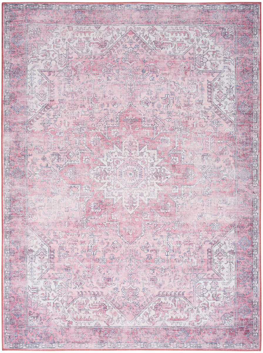 Nourison Pink Machine Washable Rug - 5'2" x 7'