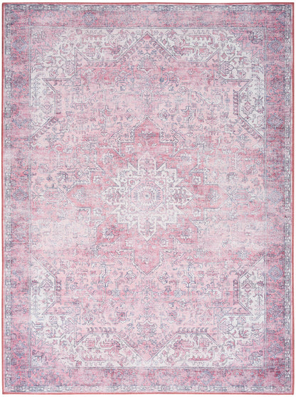 Nourison Pink Machine Washable Rug - 5'2" x 7'