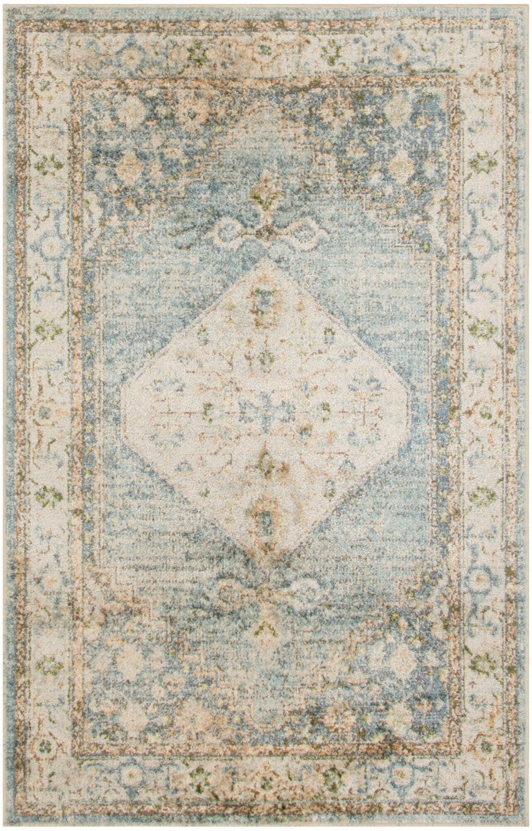Nourison Astra Silver & Blue Pet Friendly Machine Washable Rug - 3'3" x 5'