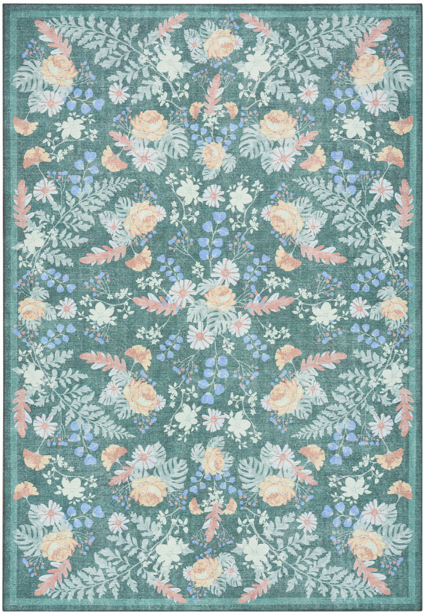 Nourison Botanical Green & Multicolor Machine Washable Rug - 5' x 7'