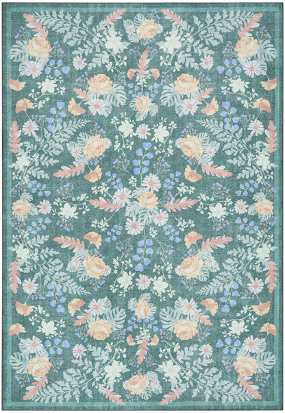 Nourison Botanical Green & Multicolor Machine Washable Rug - 5' x 7'