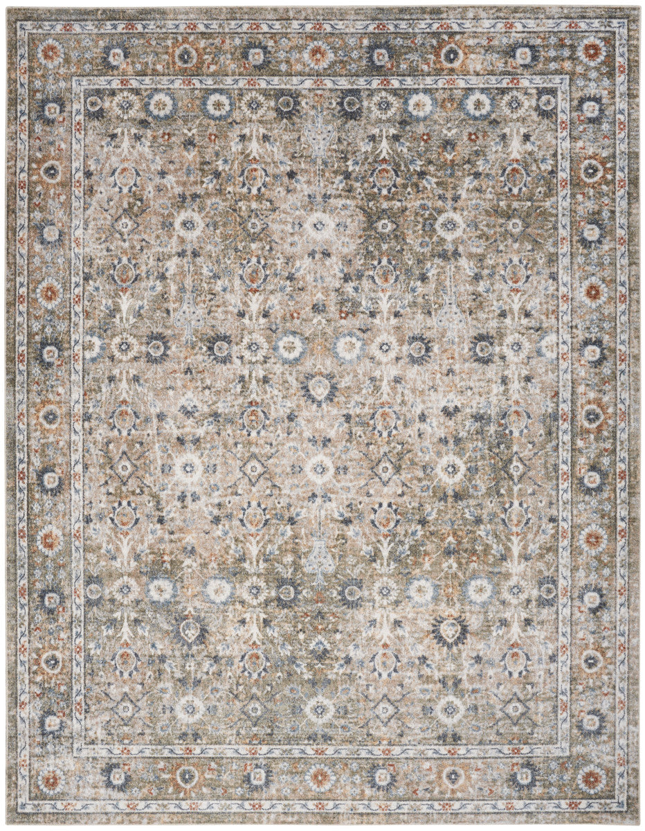 Nourison Astra Gold & Grey Pet Friendly Machine Washable Rug - 6'7" x 9'