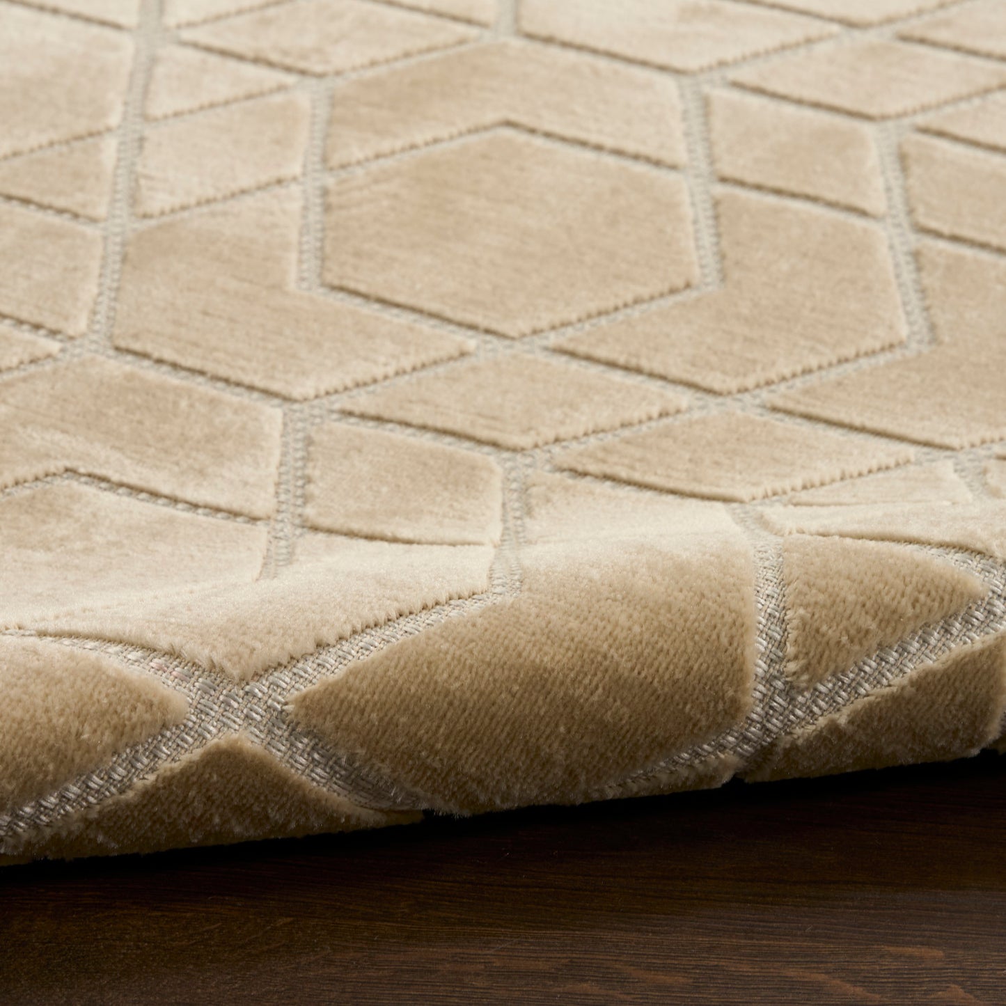 Nourison Charm Beige & Ivory Pet Friendly Machine Washable Rug - Texture