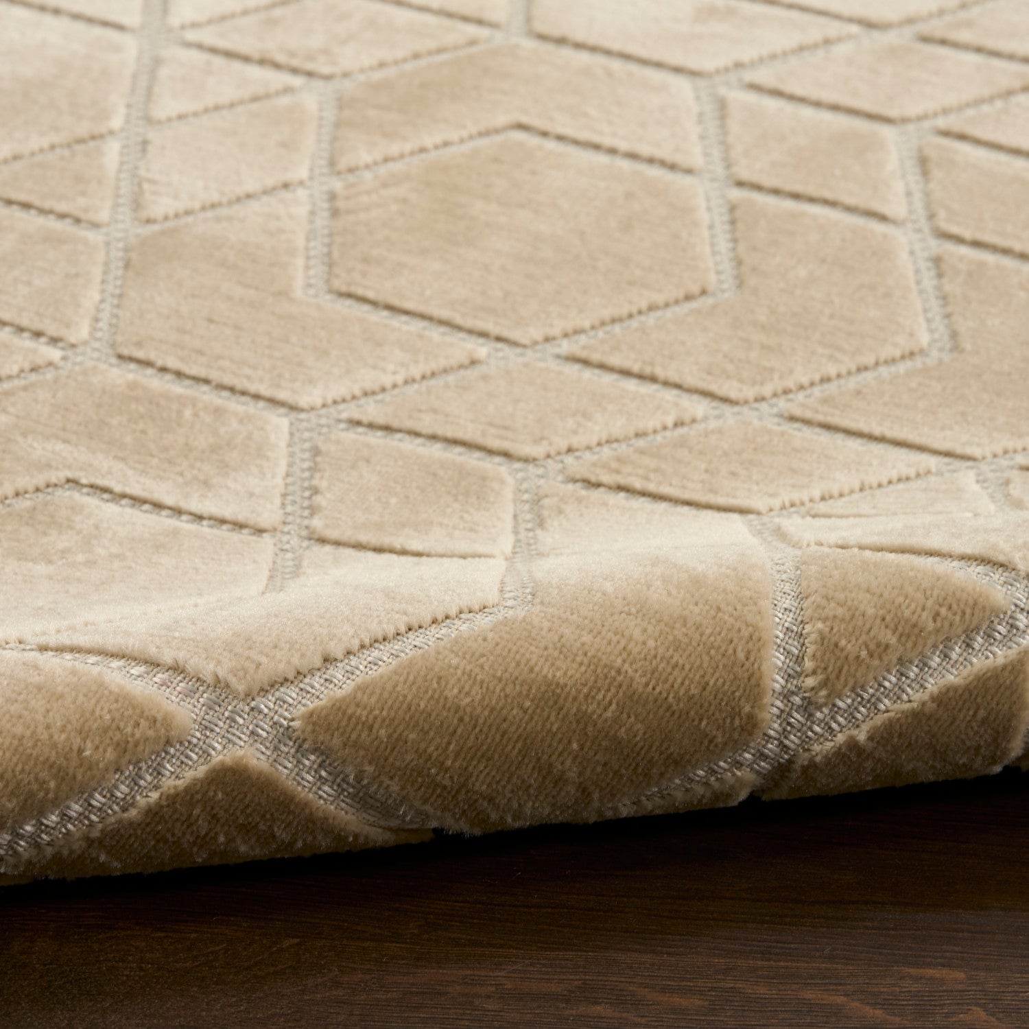 Nourison Charm Beige & Ivory Pet Friendly Machine Washable Rug - Texture