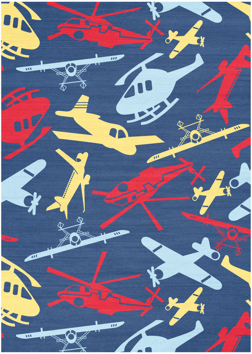 Nourison Imagination Navy & Multicolor Machine Washable Rug - 3'5" x 5'