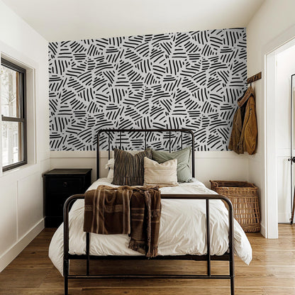 Simple Stripes Wallpaper - White & Black