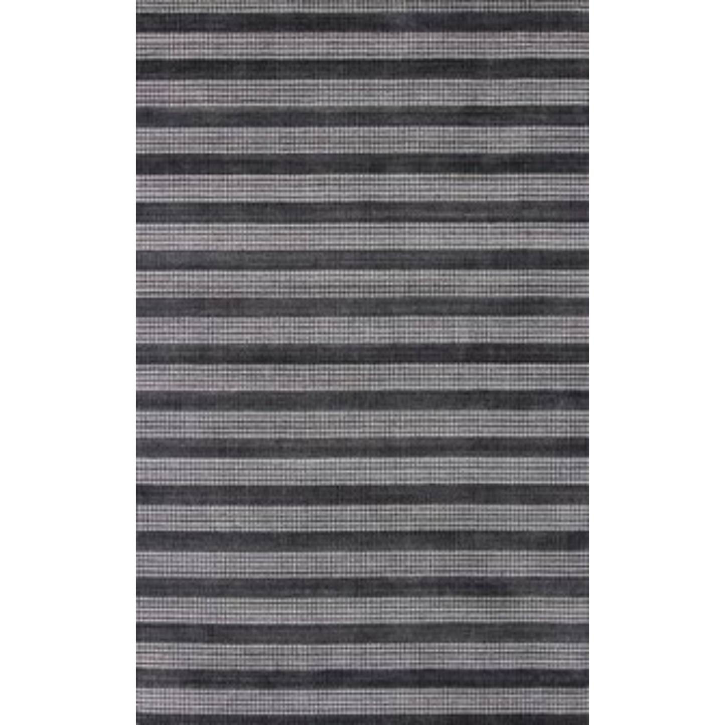 9 x 12 Black & White Striped Hand Loomed Rug