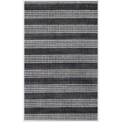 9 x 12 Black & White Striped Hand Loomed Rug