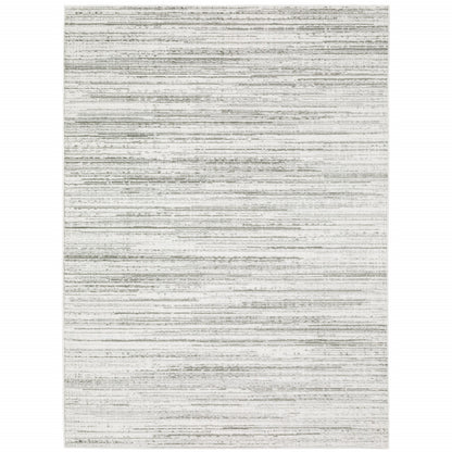 10 x 13 White & Grey Power Loom Stain Resistant Rug