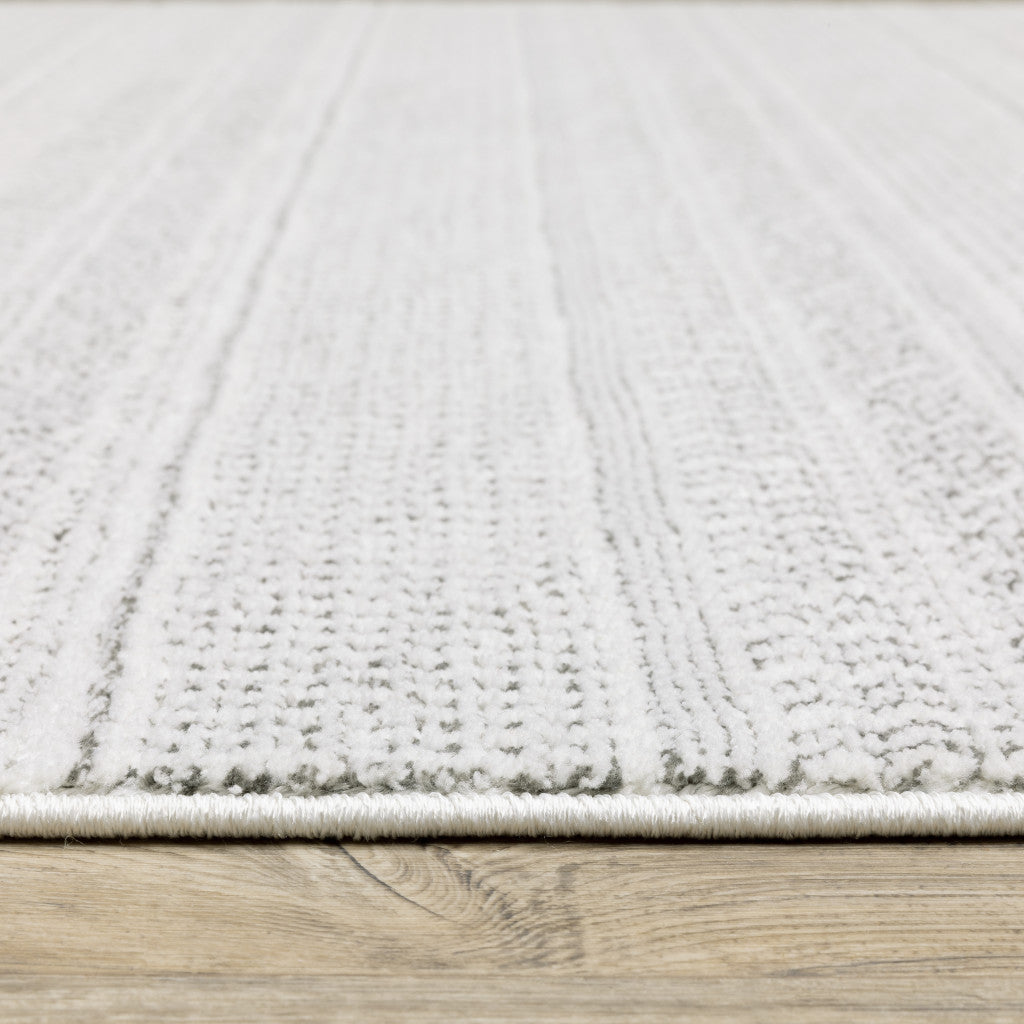 10 x 13 White & Grey Geometric Power Loom Stain Resistant Rug