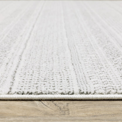 10 x 13 White & Grey Geometric Power Loom Stain Resistant Rug