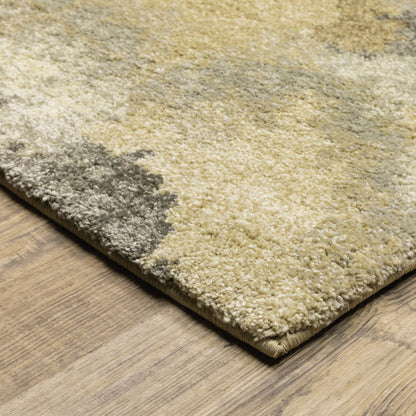 10 x 13 Beige Grey & Gold Power Loom Stain Resistant Rug