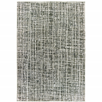 10 x 13 Grey & Ivory Power Loom Stain Resistant Rug