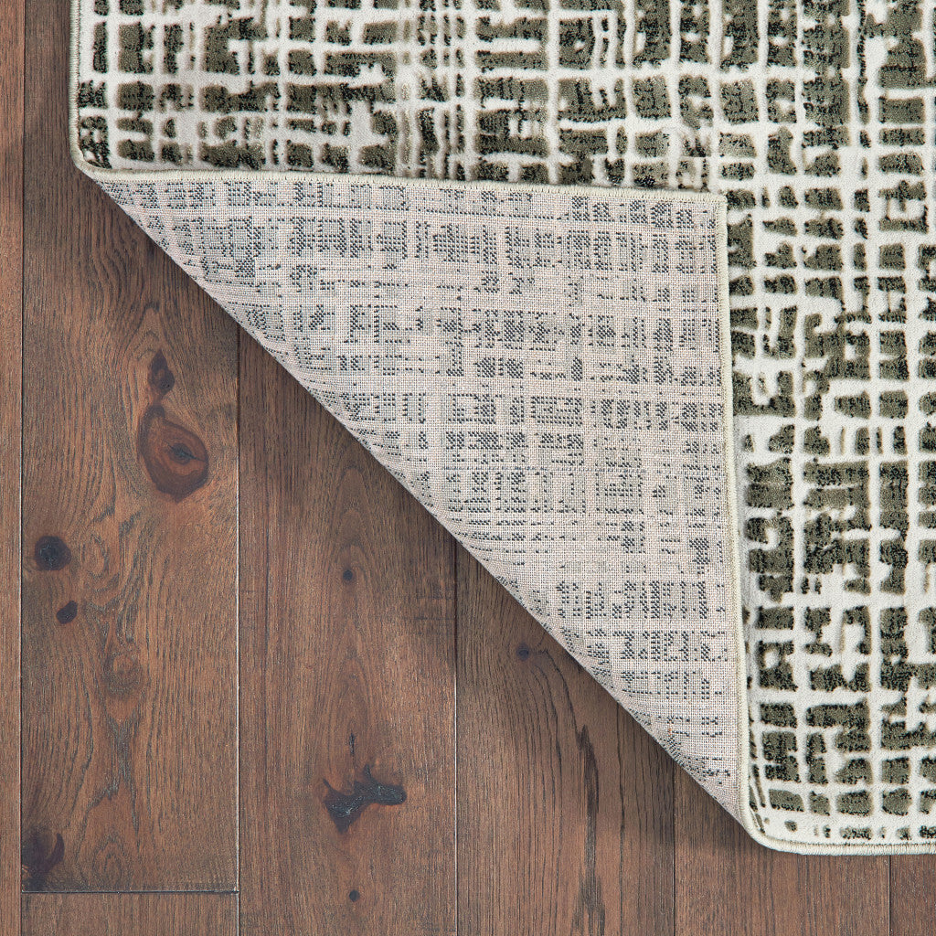 10 x 13 Grey & Ivory Power Loom Stain Resistant Rug