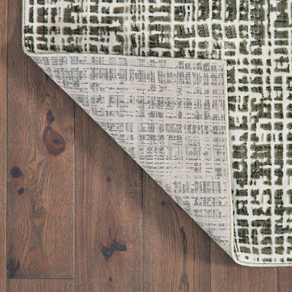 10 x 13 Grey & Ivory Power Loom Stain Resistant Rug