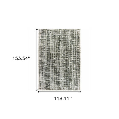 10 x 13 Grey & Ivory Power Loom Stain Resistant Rug