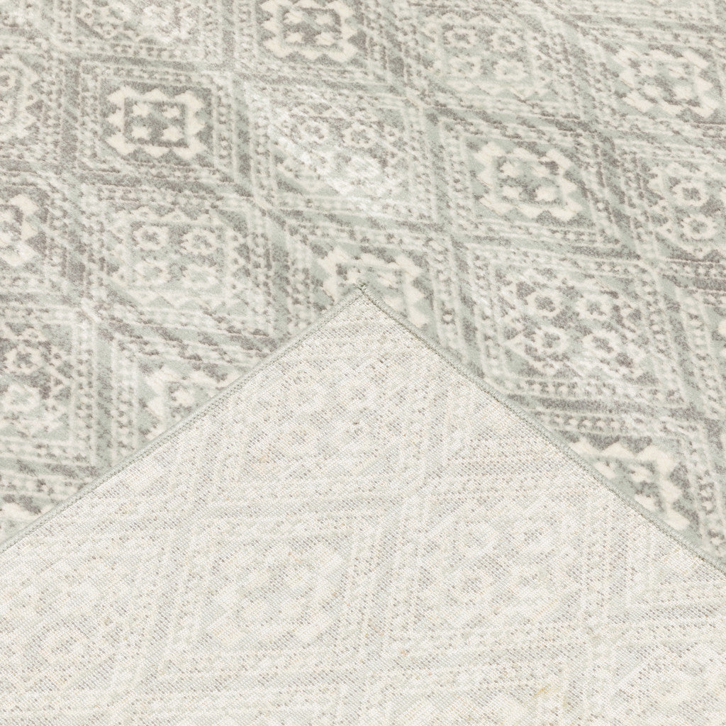 10 x 13 Grey Geometric Power Loom Stain Resistant Rug