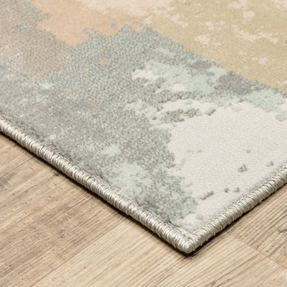 10 x 13 Sage Pink & Cream Power Loom Stain Resistant Rug