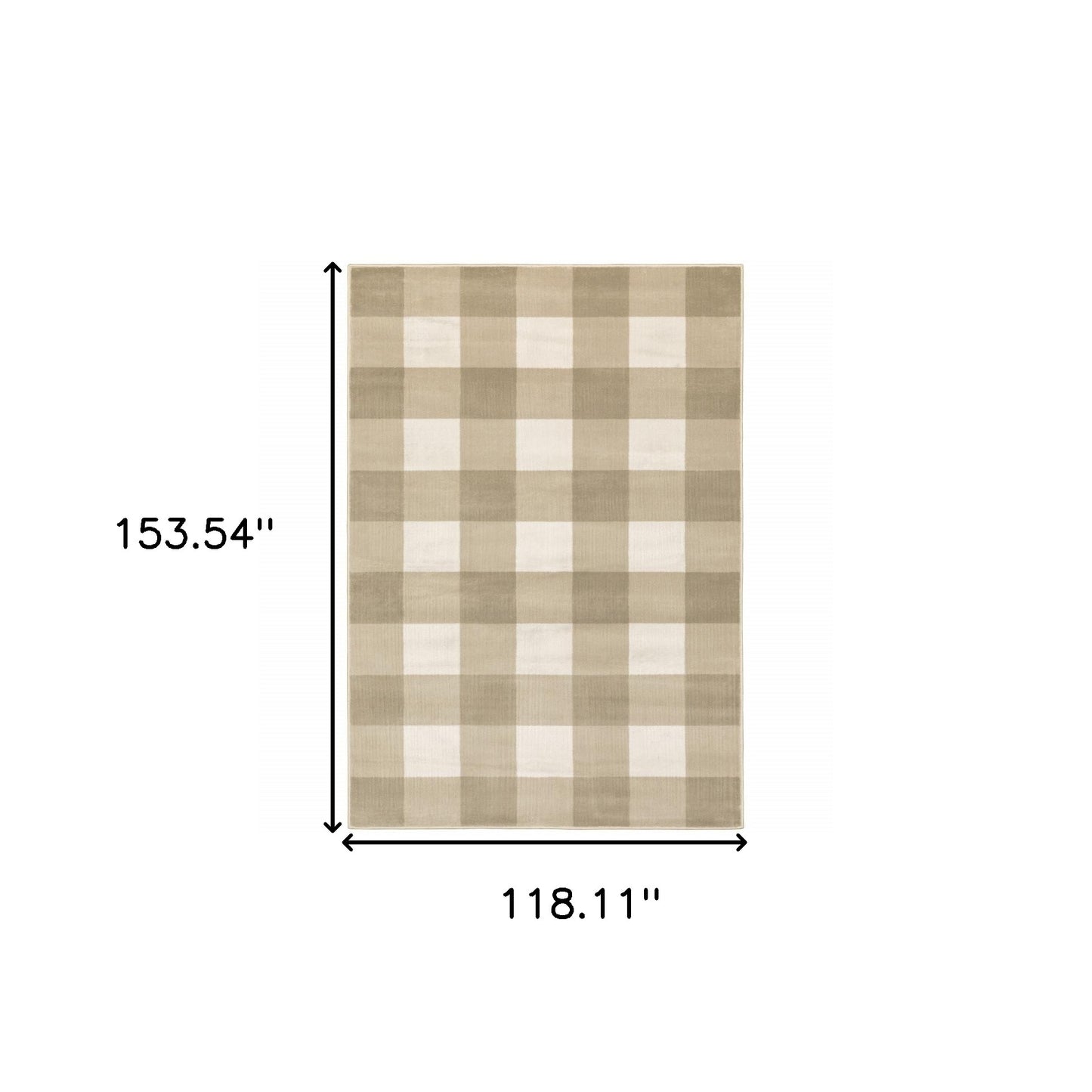 10 x 13 Beige & Ivory Geometric Power Loom Stain Resistant Rug