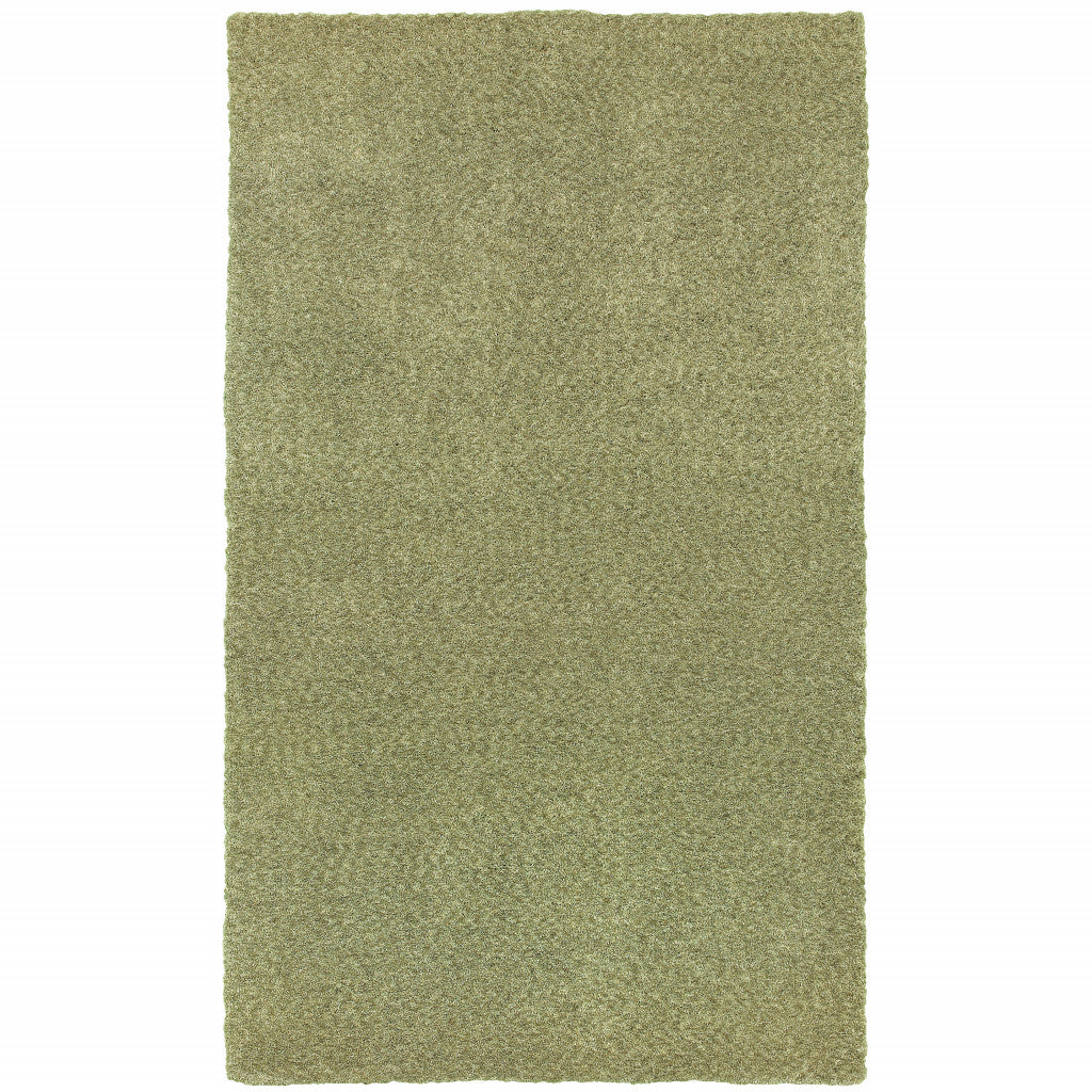10 x 13 Olive Green Shag Tufted Handmade Stain Resistant Rug