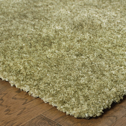10 x 13 Olive Green Shag Tufted Handmade Stain Resistant Rug