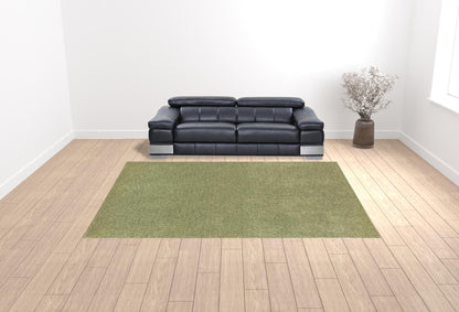 10 x 13 Olive Green Shag Tufted Handmade Stain Resistant Rug