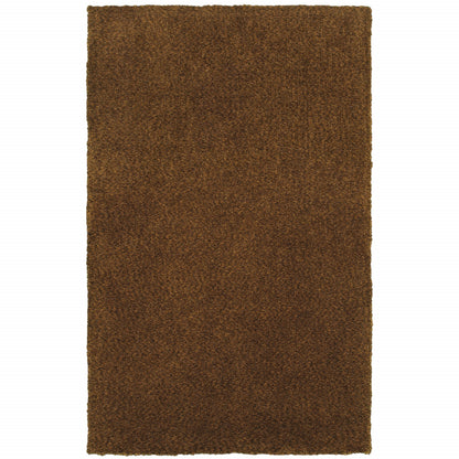 10 x 13 Brown Shag Tufted Handmade Stain Resistant Rug