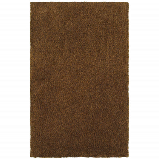 10 x 13 Brown Shag Tufted Handmade Stain Resistant Rug