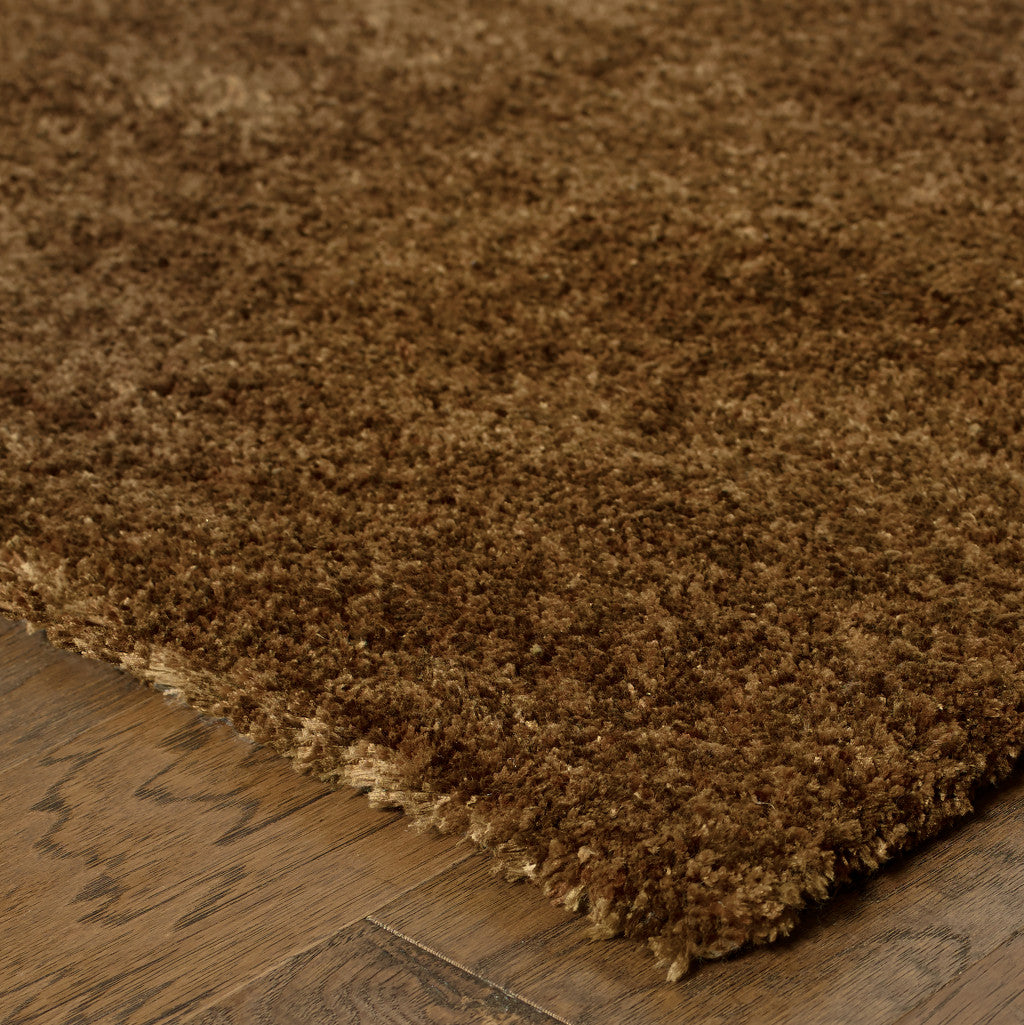 10 x 13 Brown Shag Tufted Handmade Stain Resistant Rug