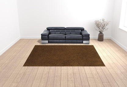 10 x 13 Brown Shag Tufted Handmade Stain Resistant Rug