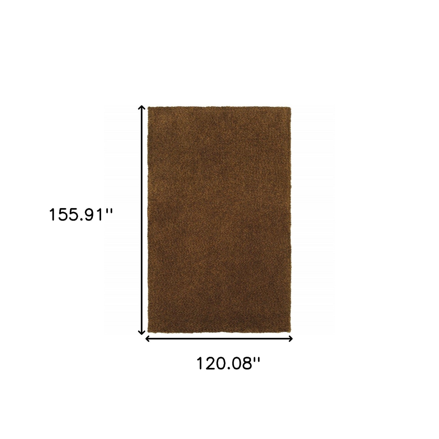10 x 13 Brown Shag Tufted Handmade Stain Resistant Rug