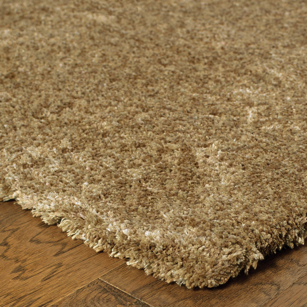 10 x 13 Rich Gold Shag Tufted Handmade Stain Resistant Rug