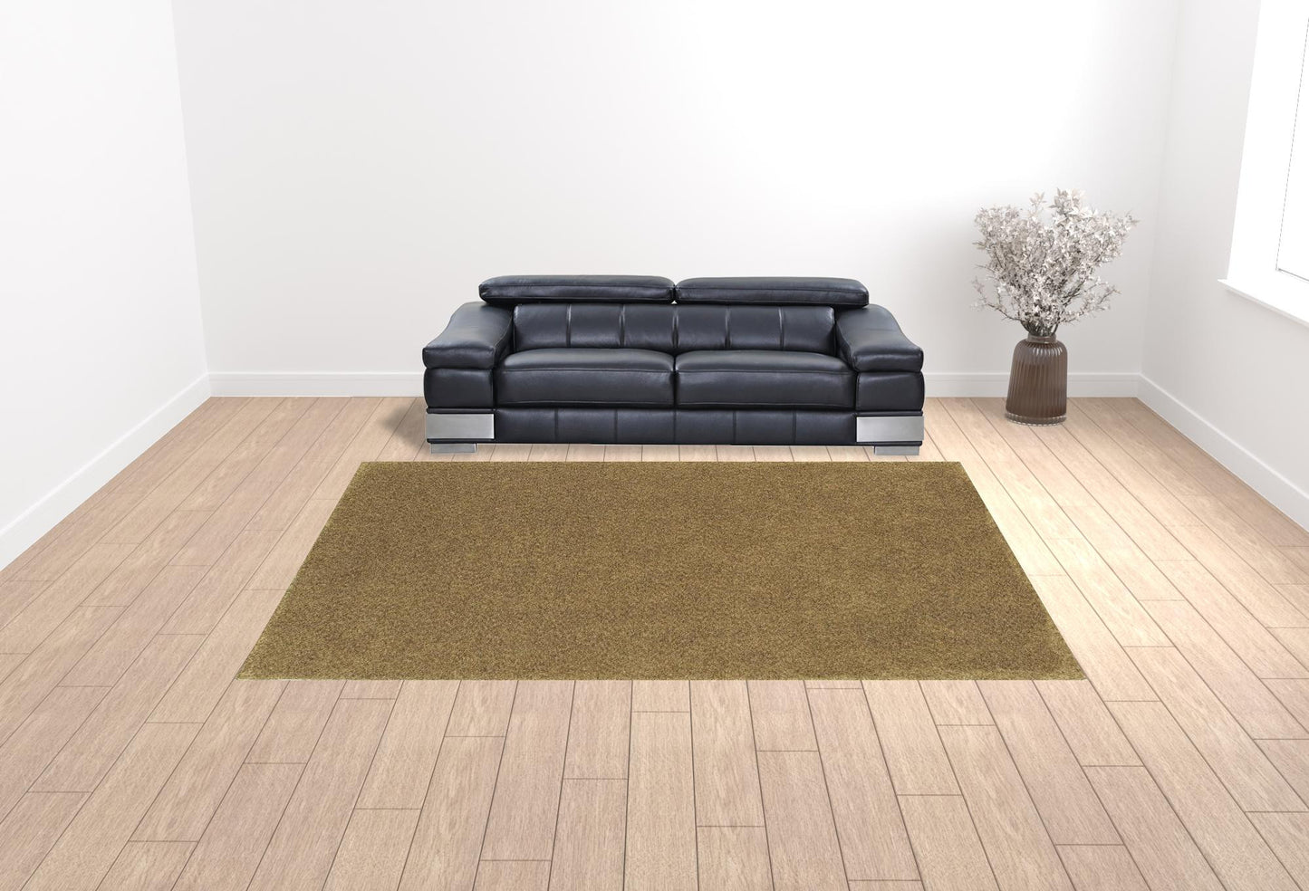 10 x 13 Rich Gold Shag Tufted Handmade Stain Resistant Rug