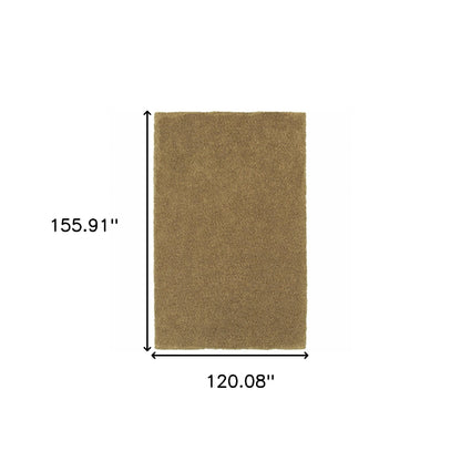 10 x 13 Rich Gold Shag Tufted Handmade Stain Resistant Rug