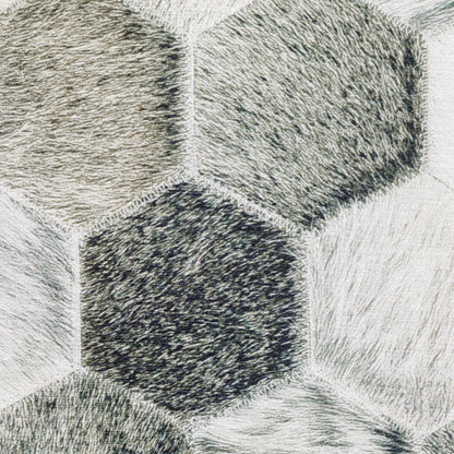 8 x 10 Grey Charcoal Brown Tan & Ivory Geometric Power Loom Stain Resistant Rug