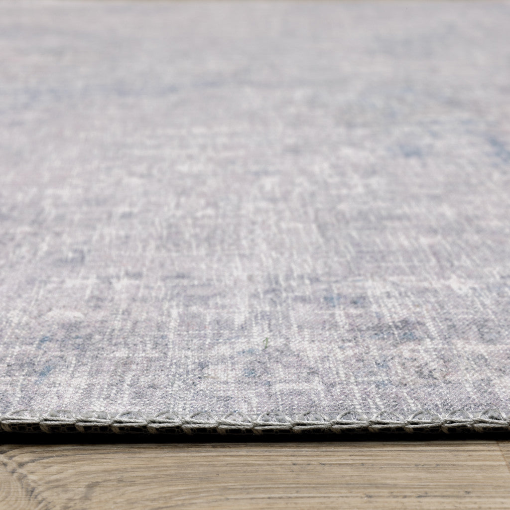 8 x 10 Grey & Blue Power Loom Stain Resistant Rug